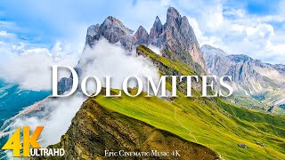 Dolomites 4K  Scenic Relaxation Film With Inspiring Cinematic Music and Nature |4K Video Ultra HD