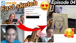 Fast Drawing on Omegle (Strangers reacts) Guhit Jes