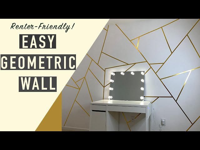 Rose gold washi Tape geometric wall design