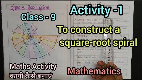 To construct a square-root spiral ll Class -9 ll Maths activity Copy कैसे बनाएं ll Activity -1
