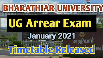 UG Arrear exam timetable || Bharathiar University
