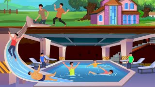 भूमिगत स्विमिंग पूल पानी स्लाइड Underground Swimming Pool Water Slider Hindi Kahaniya हिंदी कहनिया
