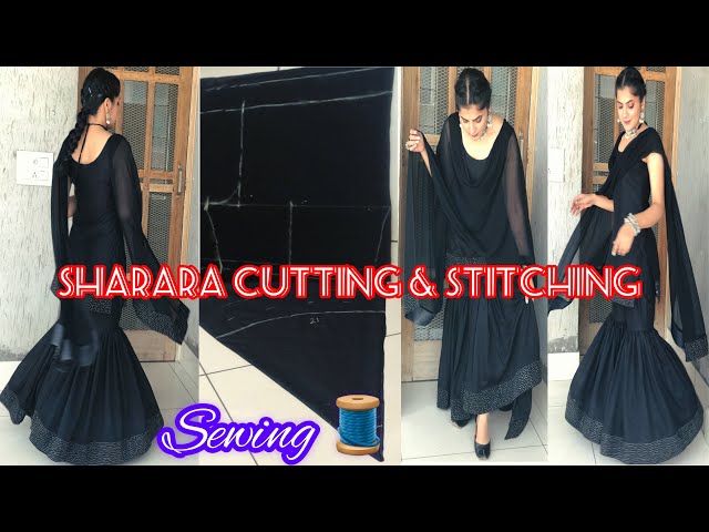 Double layer sharara cutting and stitching 🤎 Follow our  page..@sewing_by_jayshree #shararasuit #sharara #kurtidesign #salwarsuits…  | Instagram