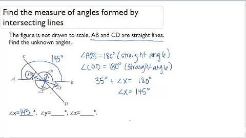 Find the measure of angles formed by intersecting lines