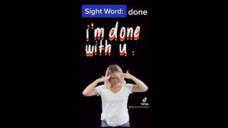 Sight Word Done