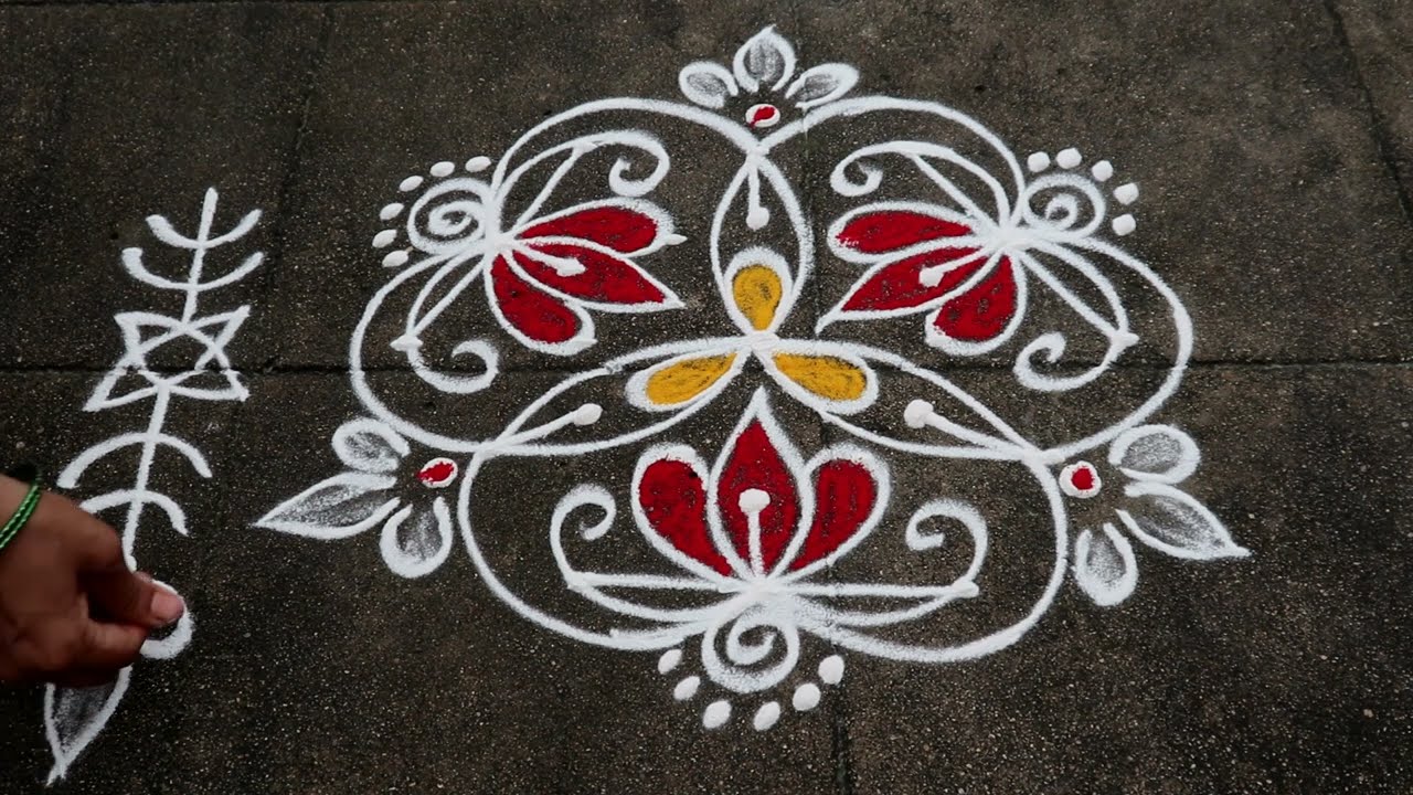 Sravanamasam Special Rangoli Designs| 5x3 Dots Small Muggulu | Easy Kolam Designs With Side Borders