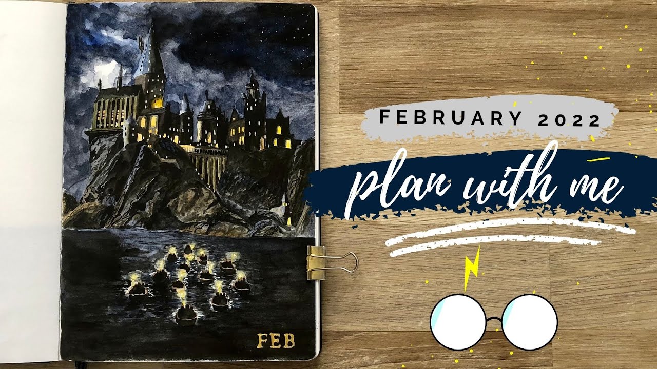 PLAN WITH ME // February 2022 Bullet Journal Setup - Harry Potter