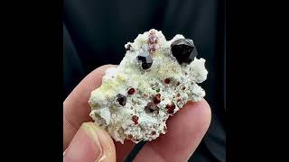 Video preview: Wine-Red Garnet with Hyalite Opal — Yunxiao, Fujian · 4.2 cm | Natural Mineral Specimen