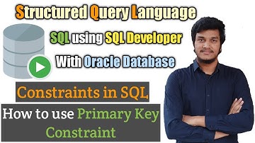 15.How to Apply Primary Key Constraint on Table Columns in SQL l PRIMARY KEY l SQL l SQL Developer
