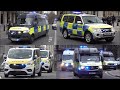 Kill The Bill disorder: Police cars, riot vans and bikes responding with siren and lights in London
