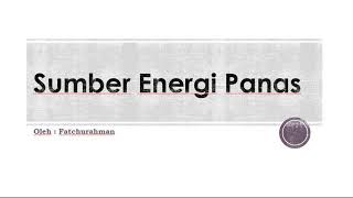 Sumber Energi Panas