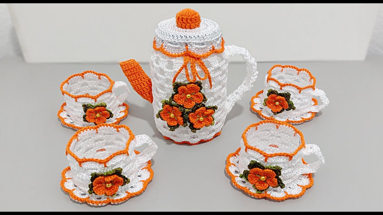 Chaleira em crochê rápida e fácil, passo a passo! crochet pot | crochet kettle | bule em crochê