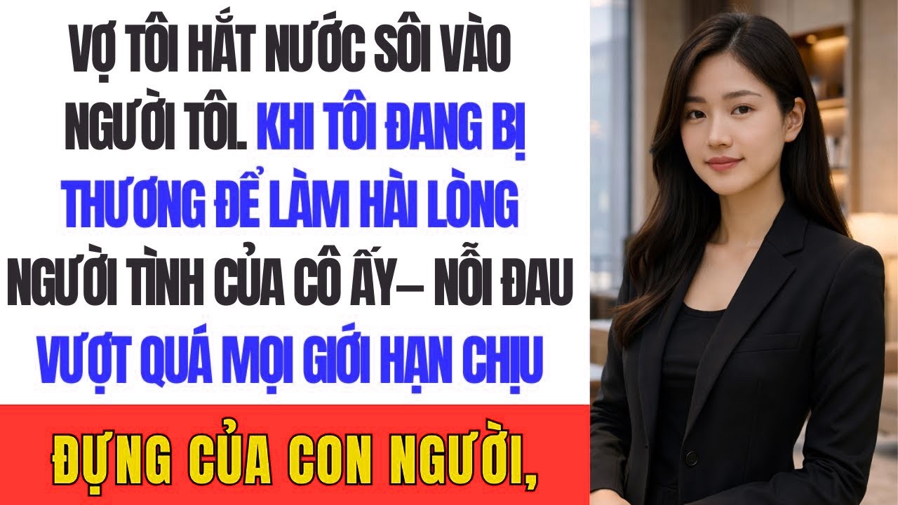 Vợ tôi hắt nước sôi vào người tôi khi tôi đang bị thương để làm hài lòng người tình của cô ấy