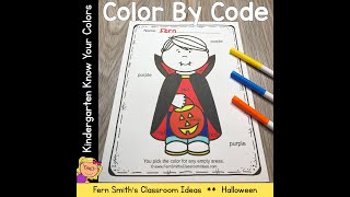 Halloween Color By Code Kindergarten Know Your Colors