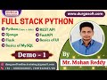 FULL STACK PYTHON tutorials || Demo - 1 || by Mr. Mohan Reddy On 08-12-2025 @8PM (IST)