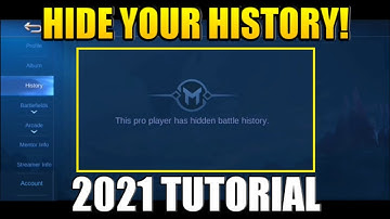 HOW TO HIDE HISTORY IN MOBILE LEGENDS 2021 | NEW WAY