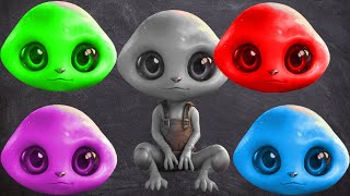 Learn colors with alien popoy (wrong heads)