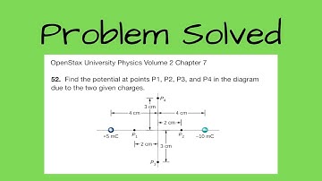 Problem 52 from Chapter 7 of University Physics, Volume 2 by OpenStax - Find the potential at points