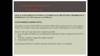 ICC and LCC under POSH Act 2013