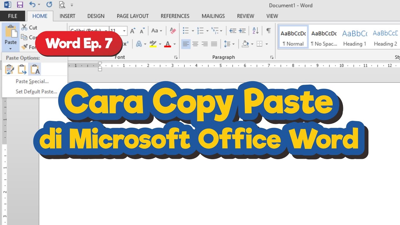 Cara Copy Paste di Microsoft Word | Tutorial Word #7 - YouTube