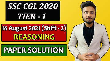 18 August 2021 (Shift-2) Reasoning Paper Solution || SSC CGL 2020 (Tier-1)