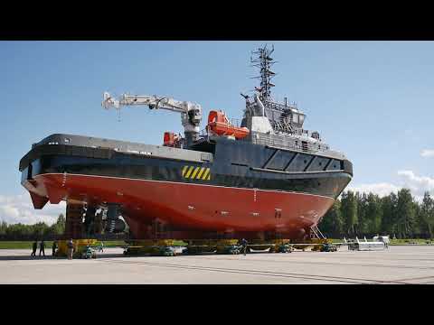 Работы по выводу буксира «СБ-736», ПС-45 на спусковую позицию