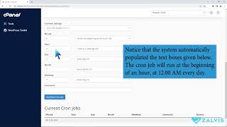 How to create Cronjob via cPanel with Zalvis