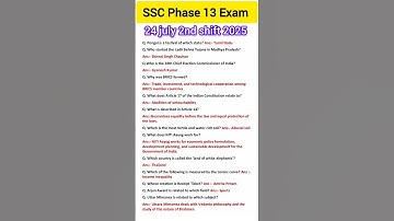 SSC Phase 13 paper analysis 2025 | 24 july 2nd shift ssc selection phase 13 paper #ssc #yt #shorts