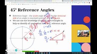 Chapter 9 Unit Circle 45 & 90 degree reference angles