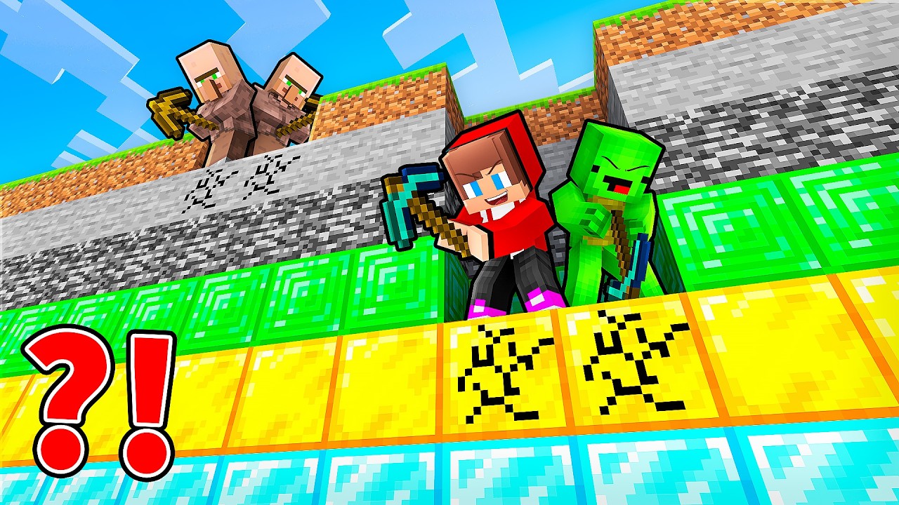 Mikey and JJ vs Villagers: POWER PICKAXE BATTLE in Minecraft - Maizen