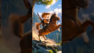 Cat Rides A Horse , Shoots A Pig , Then Eats The Horse?