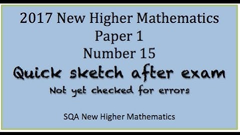 2017 SQA New Higher Mathematics Paper 1: No. 15