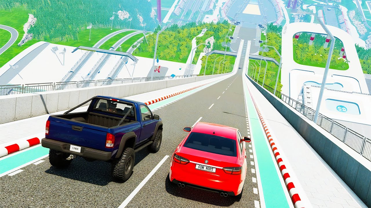 Cars Crash On A Big Ramp #10 