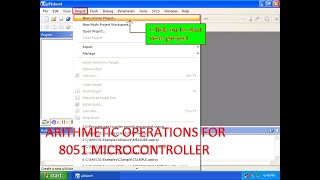 ARITHMETIC OPERATIONS FOR 8051 MICROCONTROLLER USING KEIL uVISION
