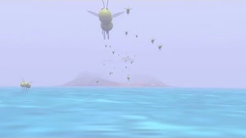 Swarm of Bees Over Water