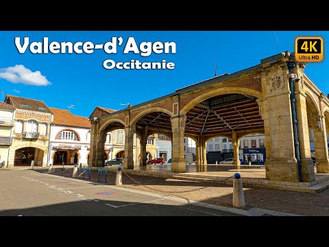 🇫🇷 Valence d'Agen 🏡 Beautiful Bastide Town, Occitanie, France, Amazing Walking Tour [4K/60 fps]