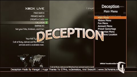 [XBOX 360] Deception MW3 Non Host Mod Menu [TU23] [DOWNLOAD]