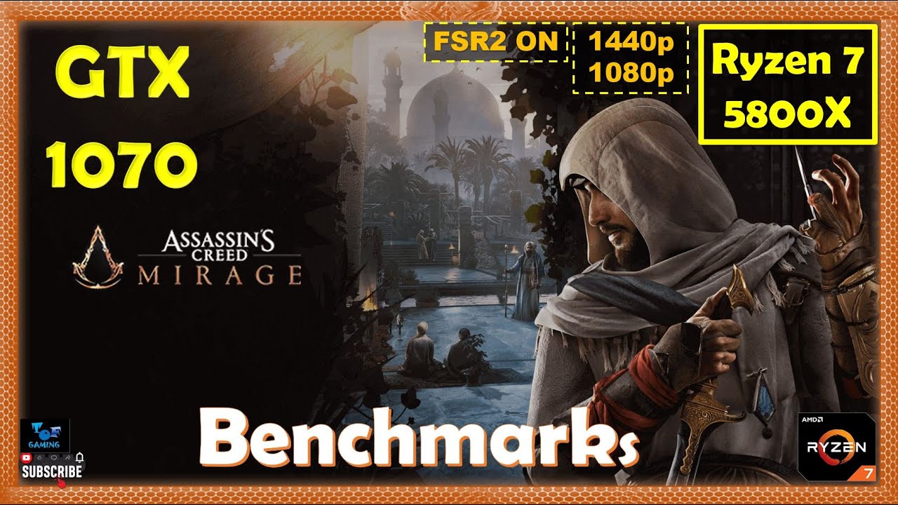 Assassins Creed Mirage GTX 1070 - 2K - 1080p - All Settings | Performance Benchmarks