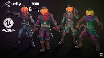 PREVIEW 3D CHARACTER - GAME READY MODEL - UNREAL ENGINE - Pumpkin Head