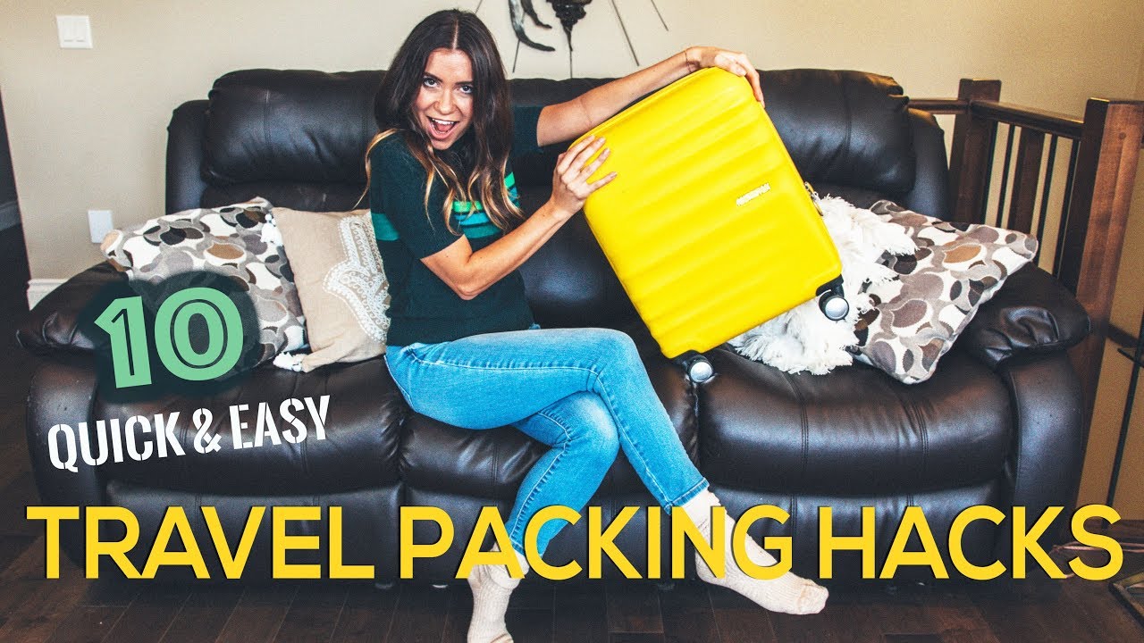 10 quick & easy TRAVEL PACKING HACKS - YouTube