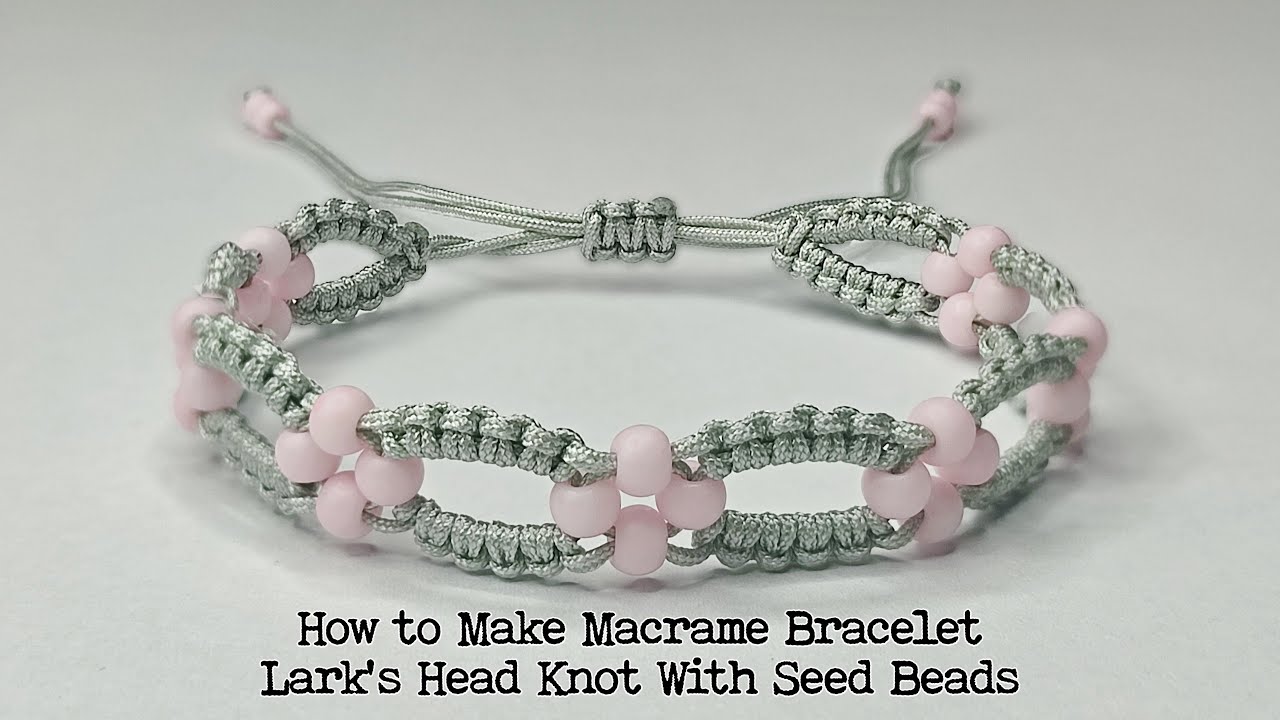 Как сделать браслет макраме с узлом «Голова жаворонка» из бисера