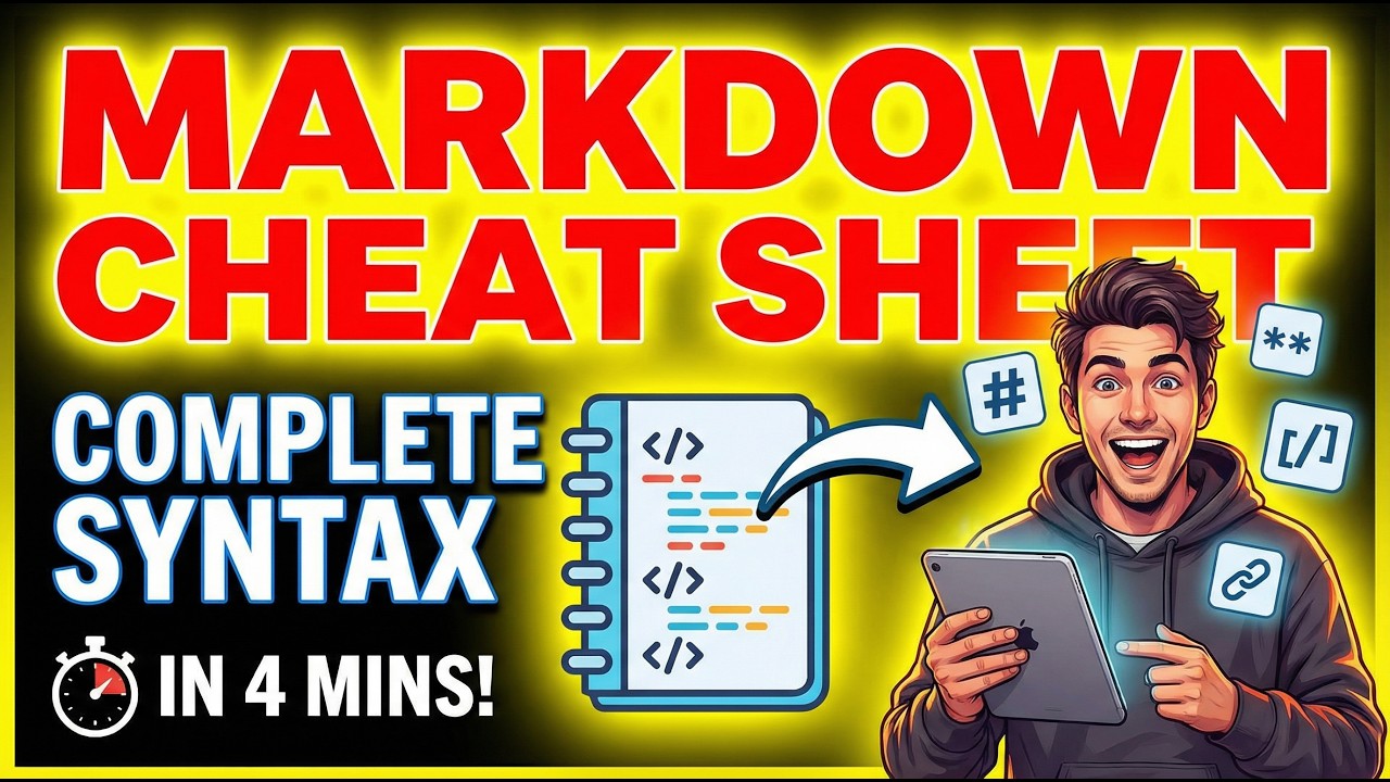 Markdown Cheat Sheet — Complete Syntax in 4 Minutes - YouTube