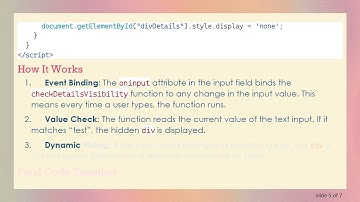How to Show a Hidden DIV Based on Textfield Value in JavaScript