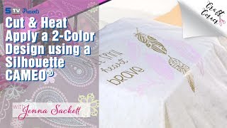 Cut & Heat Apply a 2-Color Heat Transfer Vinyl Design using a Silhouette CAMEO® | Craft Corner