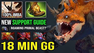 How to Play Primal Beast as a Support Roaming | 18Min GG Trample Stomping NEW 7.31 Boots Dota 2