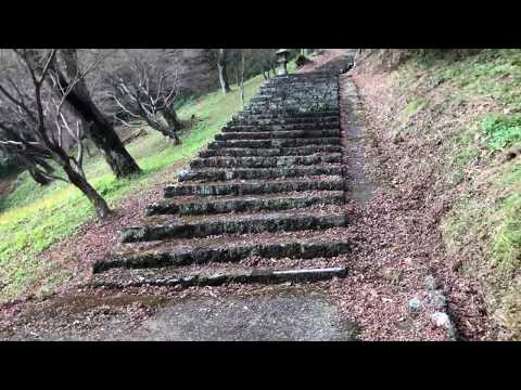 戦国時代の雄 中川清秀 岡城城主代々を祀る神社 銅鐘や三日月が彫られた石灯篭 鳥居 階段 中川神社 天空の城 岡城跡（岡城址）日本最強の城