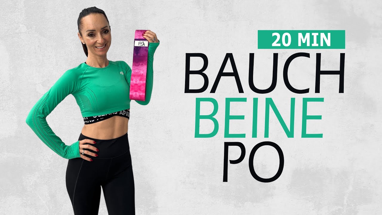 20 MIN BAUCH BEINE PO MIT BAND / Effektives Workout für straffe Kurven | Katja Seifried