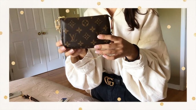 Louis Vuitton Mini Pochette Review,Monogram,What fits in? +Corss strap 