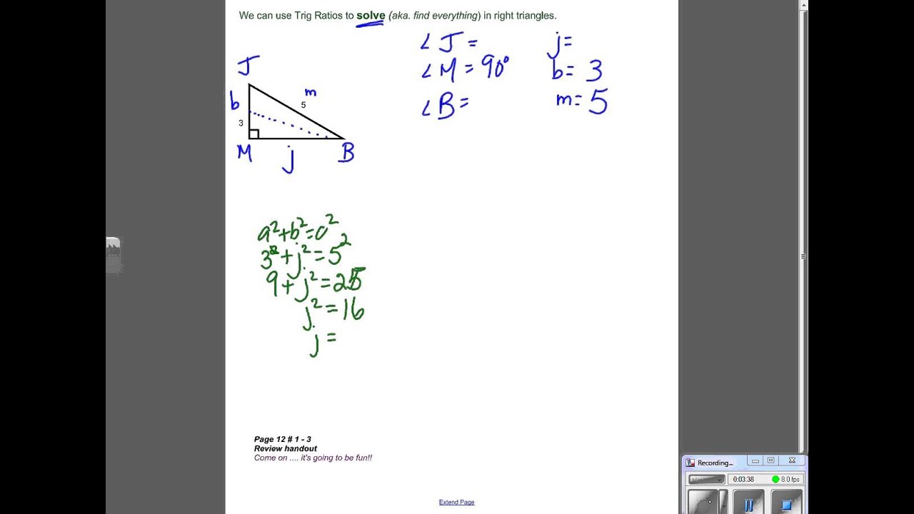 4C Trig day 8 solving right triangles - YouTube