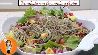 Ensalada con Granada y Gulas | Receta de Cocina en Familia